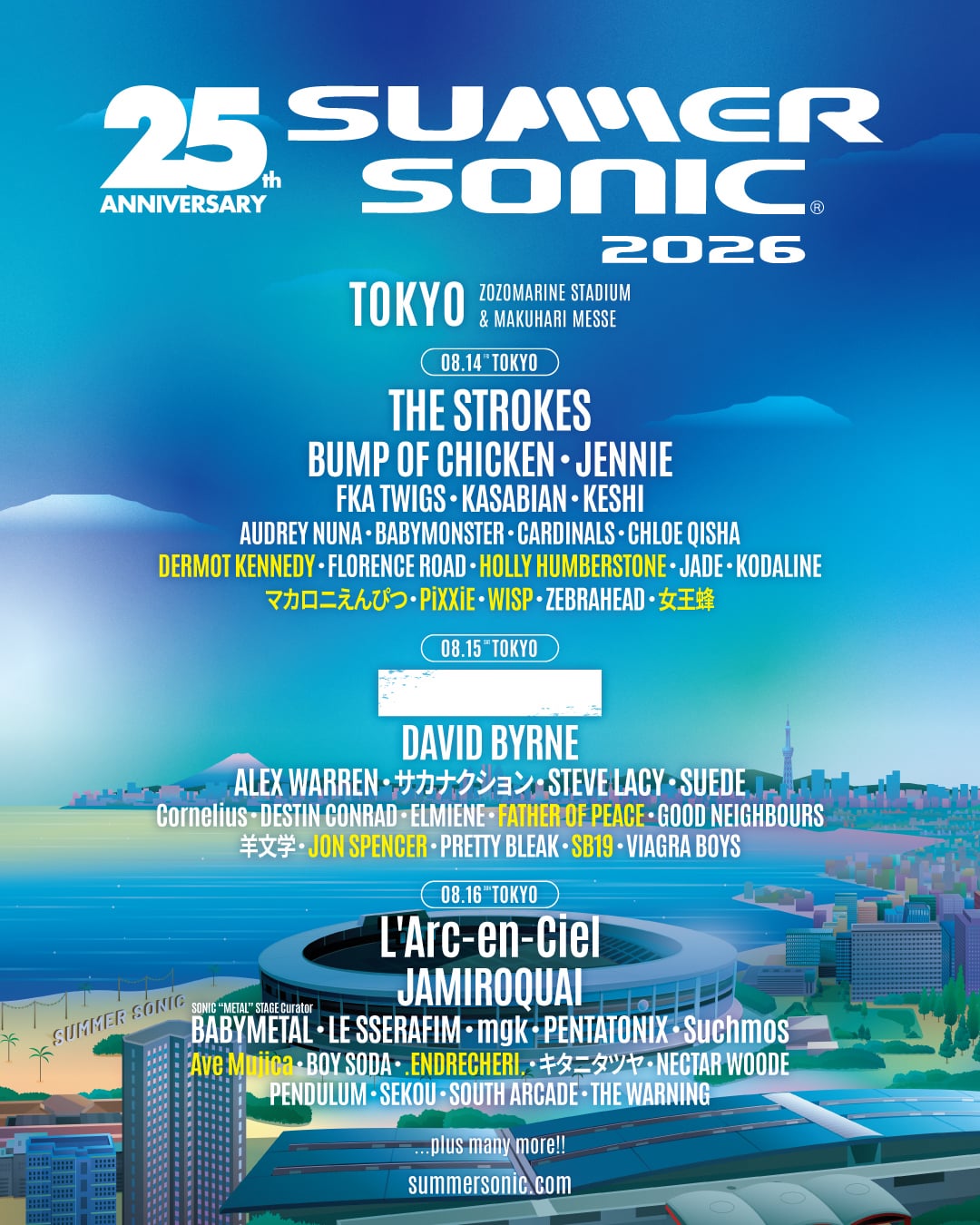 260325 JENNIE will be performing on August 14th in Tokyo & on August 16th in Osaka at Summer Sonic 2026 | Pre-sale tickets available now!