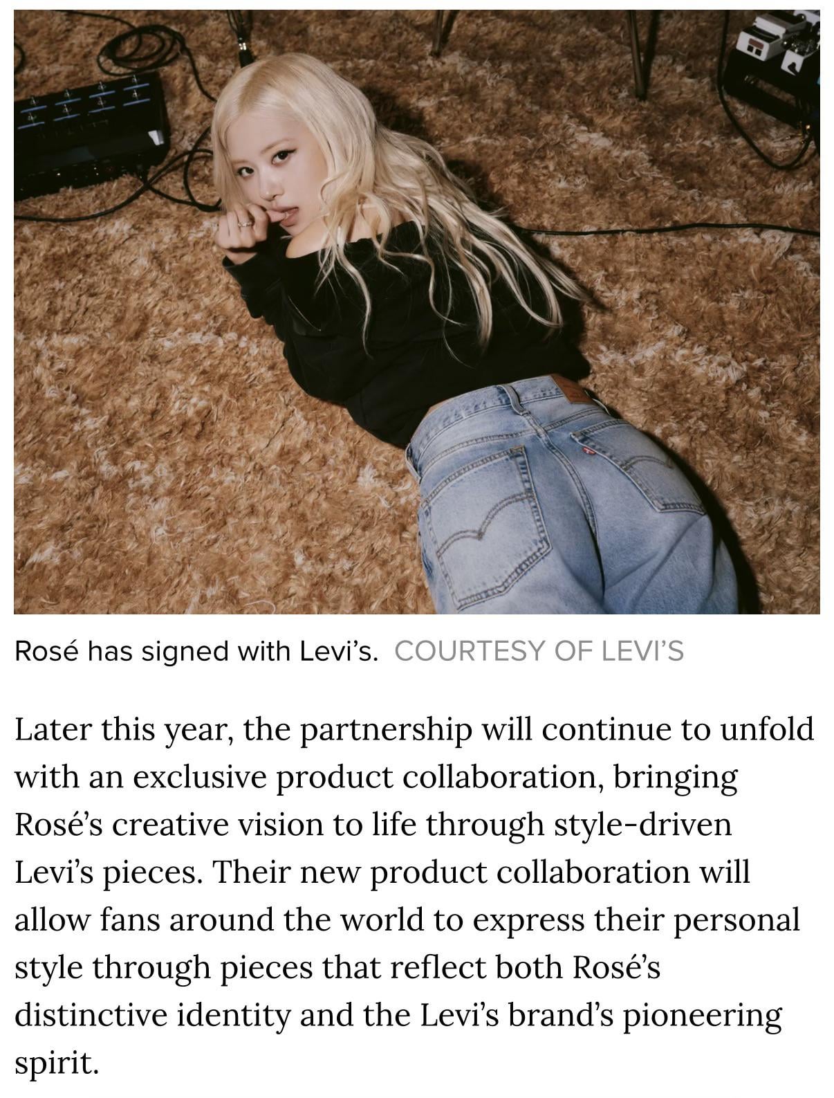 ROSÉ x LEVI’S Exclusive Product Collab Coming Soon!