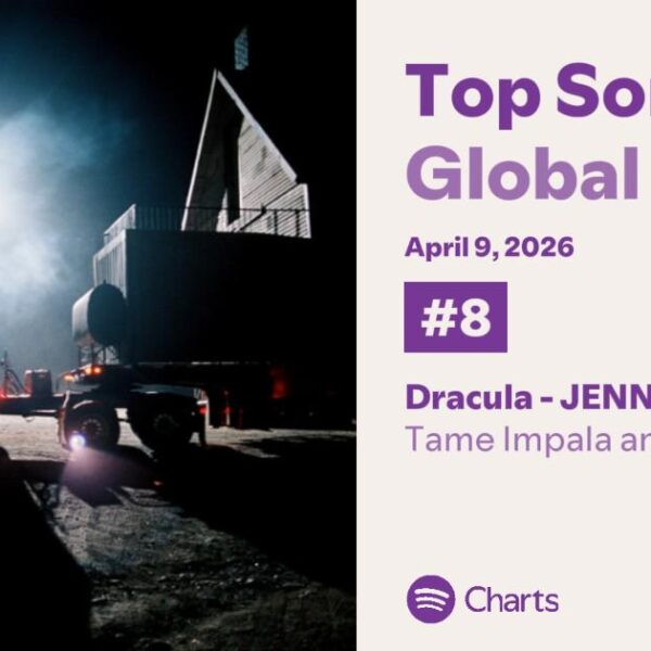 260410 Tame Impala and JENNIE - 'Dracula - JENNIE Remix' reaches a new peak at #8 on Spotify Global Daily Chart with 3,747,318 filtered streams!