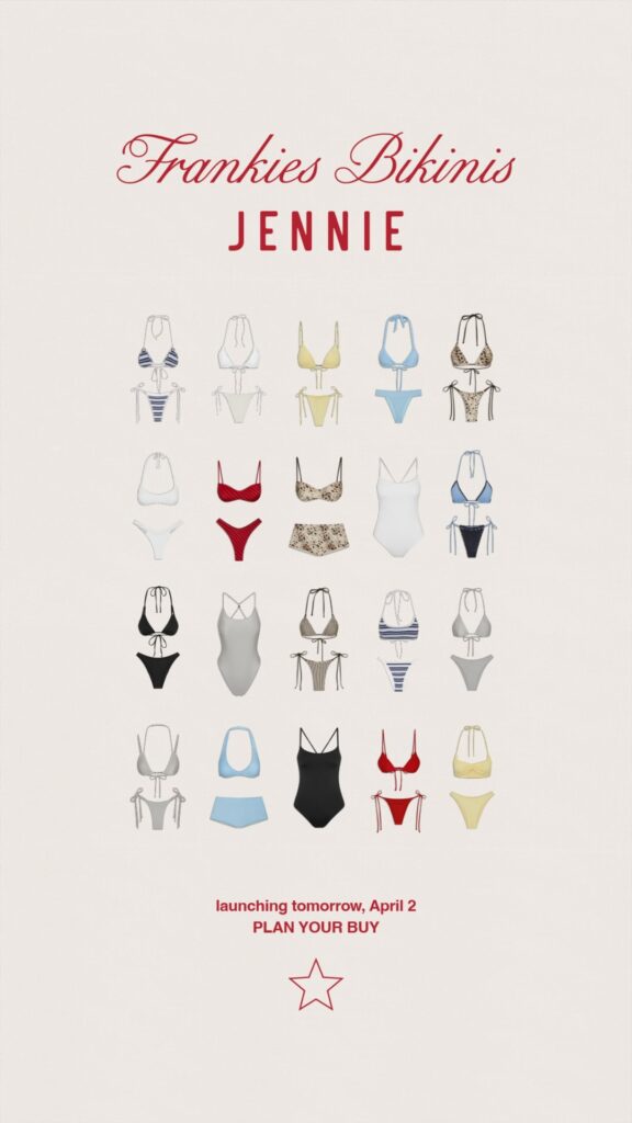 260402 Jennie x Frankies Bikinis Collection | Available on April 3rd @ 1 AM KST