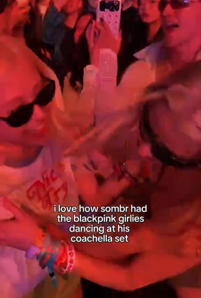 260412 Rosé & Lisa w/ Anya Taylor-Joy at sombr's Set @ Coachella 2026