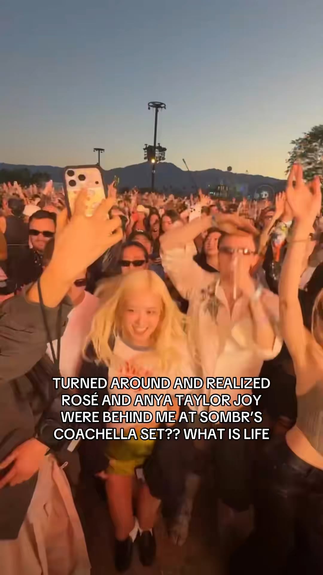 260411 ROSÉ w/ Anya Taylor-Joy at Sombr’s set at Coachella