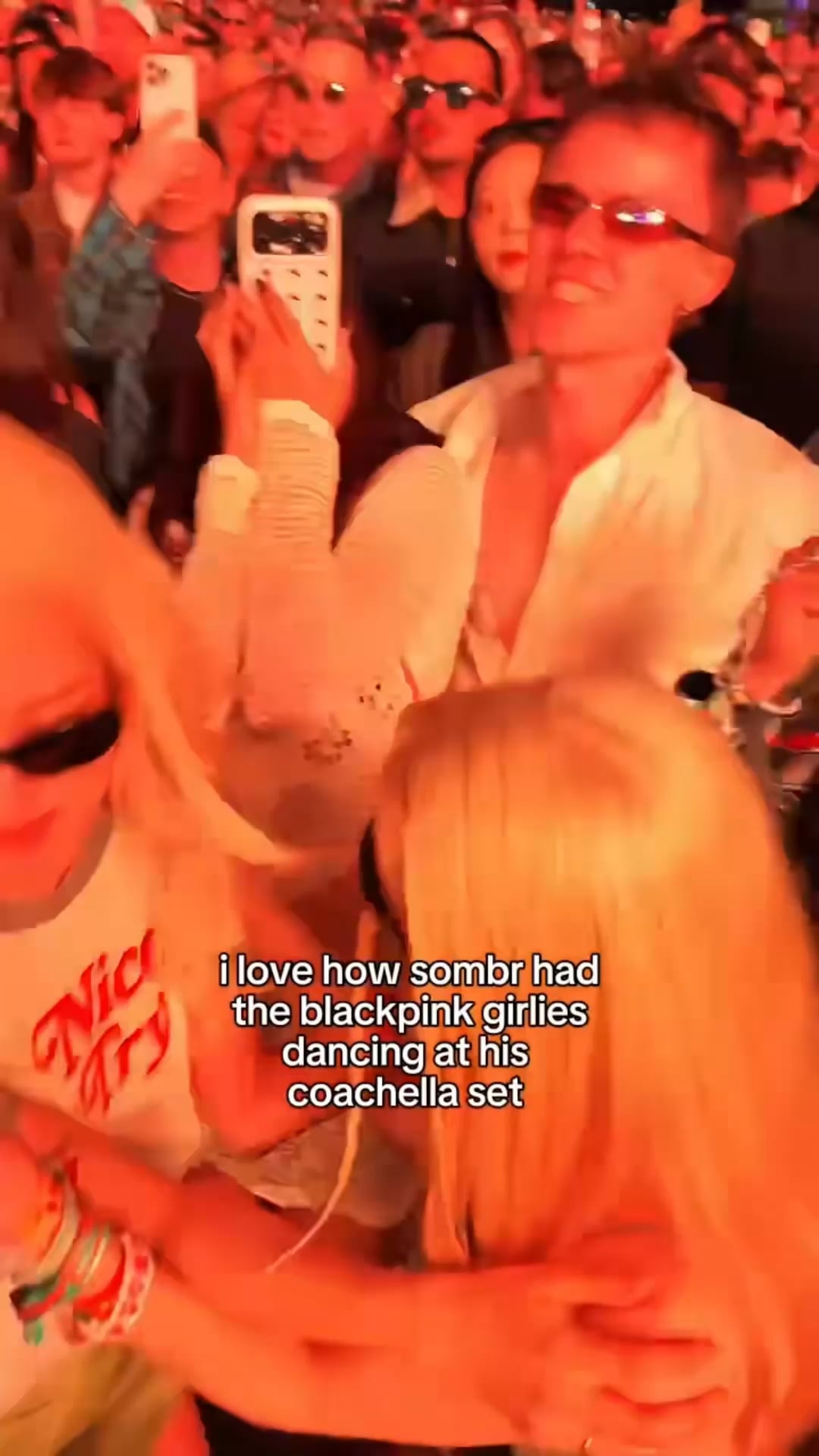 260411 ROSÉ w/ Lisa & Anya Taylor-Joy at Sombr’s set at Coachella