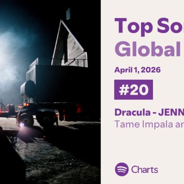 260402 Tame Impala and JENNIE - 'Dracula - JENNIE Remix' reaches a new peak at #20 on Spotify Global Daily Chart with 3,403,631 filtered streams!