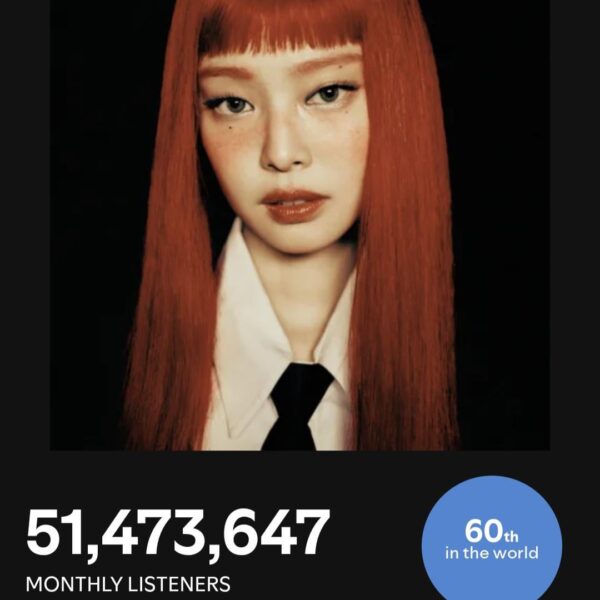 260411 JENNIE reaches a new peak of 51,473,647 Monthly Listeners on Spotify!