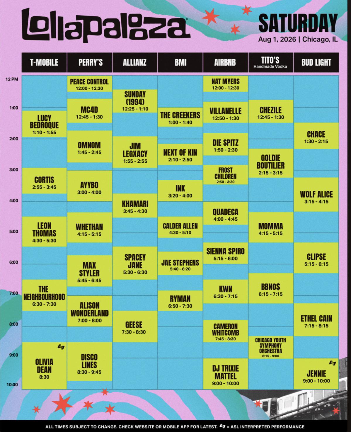 260512 Lollapalooza Chicago 2026: JENNIE will be performing on August 1 at 9:00pm CST